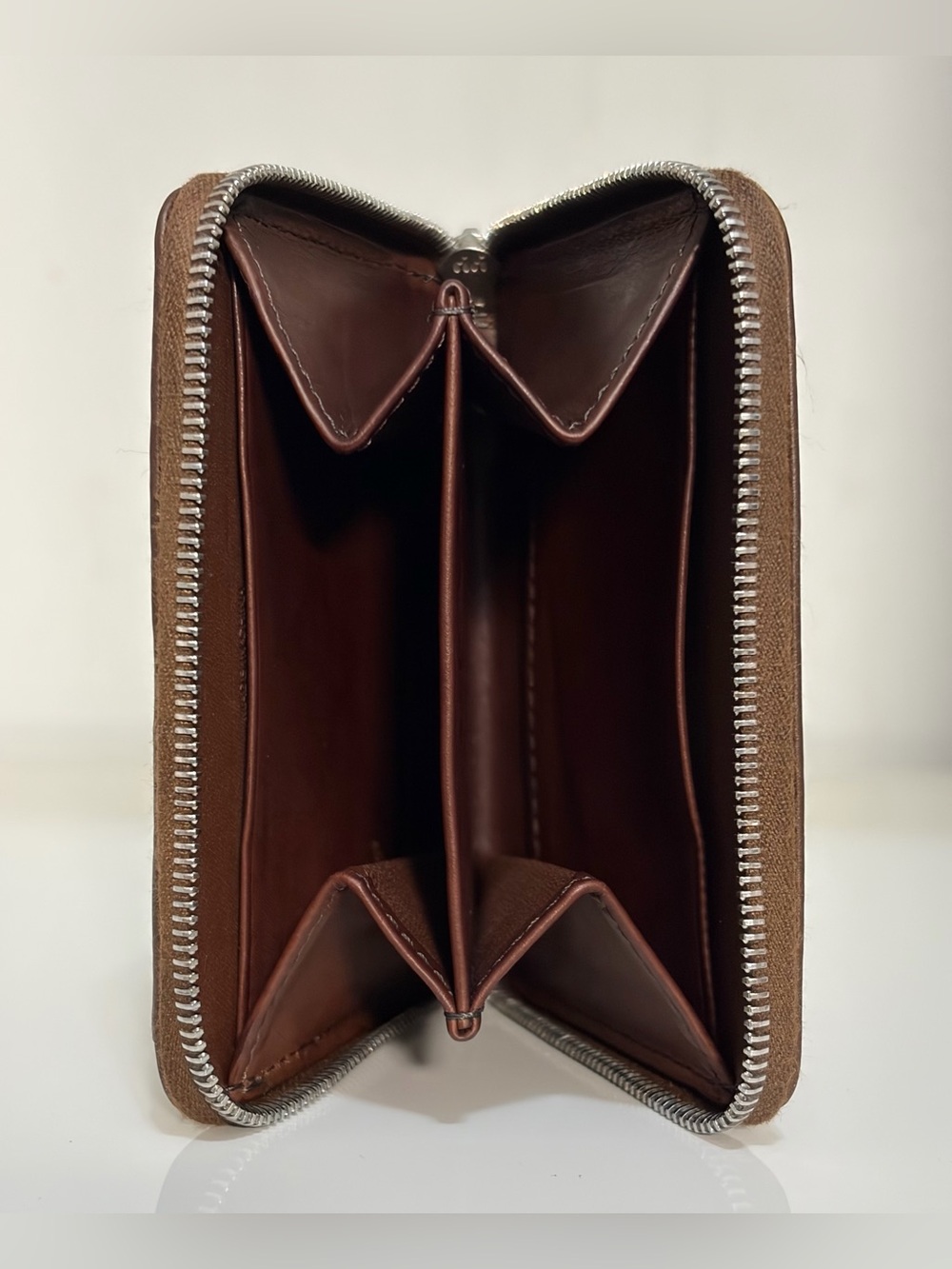 Vintage Coach Glove Tanned Chocolate Leather Zip-Around Wallet & Coin Purse - Picture 9 of 16